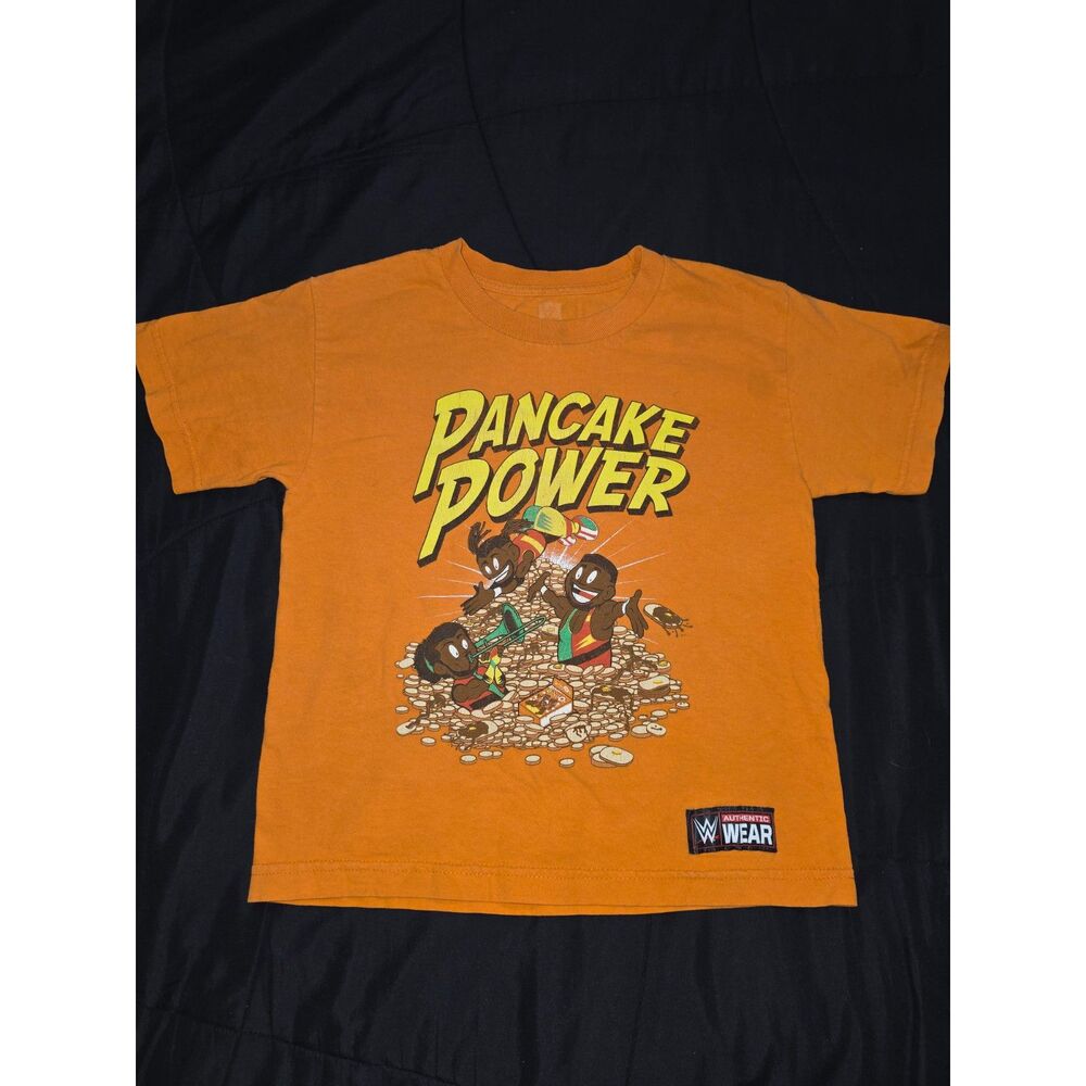 Official WWE The New Day Pancake Power T Shirt Kids Orange Authentic Wear